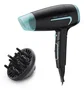Ufesa Trip&Dry Secador de Pelo Compacto y Plegable para Viaje, 1600 W, 2 Velocidades, 2 Temperaturas, Voltaje Universal, Accesorio Difusor y Concentrador, Negro y Azul