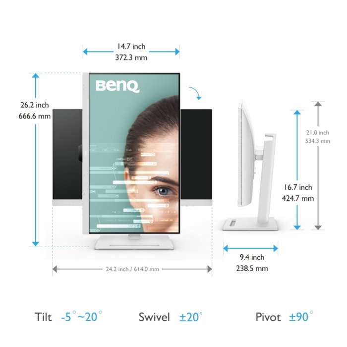 BenQ GW2790QT Monitor QHD de 27 pulgadas con USB-C y panel IPS Blanco