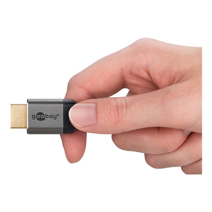 Goobay HDMI 2.0 Cable High-Speed con Ethernet 10 m, 4K @ 60Hz, 18 Gbit/s, 3x Blindado, Conectores Chapados en Oro, Negro/Plata