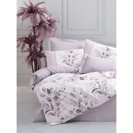 Juego de Cama 220x240 cm + 2 Fundas de Almohada 60x60 cm - 100% Algodón - Lila - ASI8683743799152