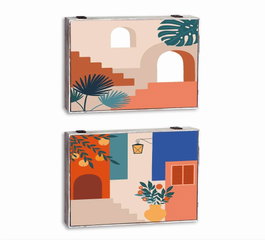 DKD Home Decor Tapa Contador Moderno Multicolor MDF 2 Unidades 6 x 31.5 x 46.5 cm