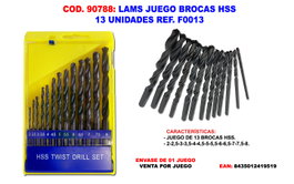 LAMS Juego de 13 Brocas HSS F0013