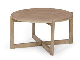 DKD Home Decor Mesa de Centro de Mango Natural 80x80x41 cm