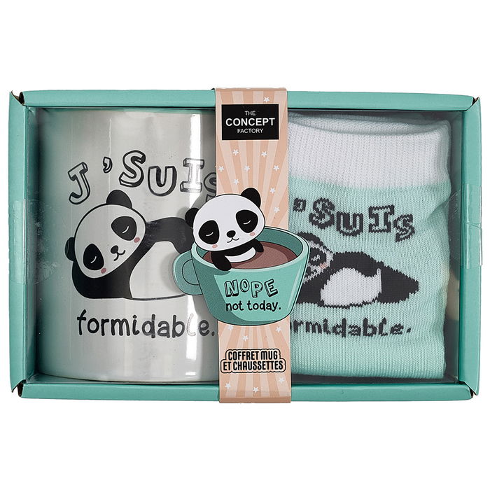 The Concept Factory Juego De Taza Y Calcetines Kawaii Panda Gato Talla 36-41 Modelos Surtidos