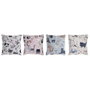 DKD Home Decor Set de 4 Cojines de Gatos Multicolor
