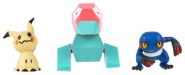Jazwares Pokémon Battle Figure Figuras 3-Pack Mimikyu, Porygon & Croagunk