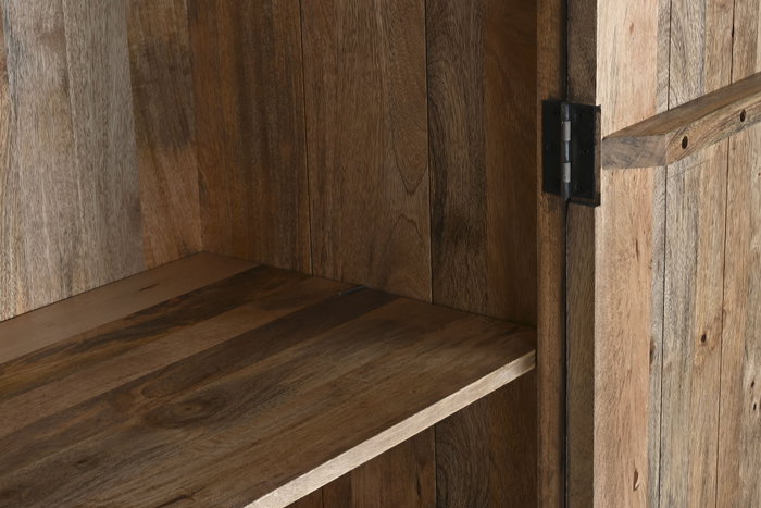 DKD Home Decor Armario Gris 85.5 x 47 x 180 cm (Ancho x Profundidad x Alto) con 2 Puertas