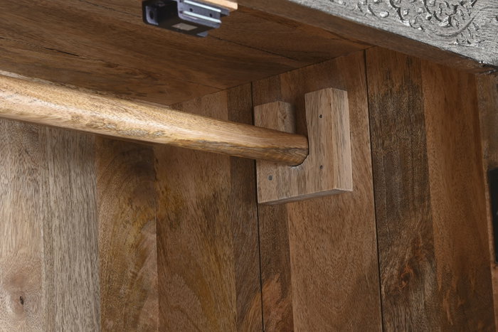 DKD Home Decor Armario Gris 85.5 x 47 x 180 cm (Ancho x Profundidad x Alto) con 2 Puertas