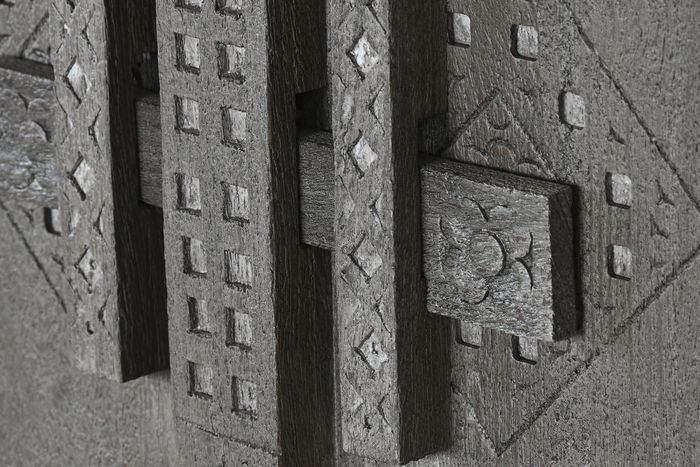 DKD Home Decor Armario Gris 85.5 x 47 x 180 cm (Ancho x Profundidad x Alto) con 2 Puertas