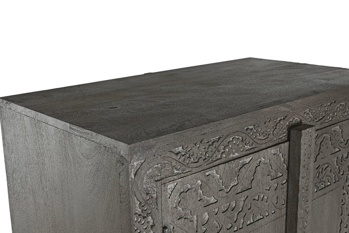 DKD Home Decor Armario Gris 85.5 x 47 x 180 cm (Ancho x Profundidad x Alto) con 2 Puertas