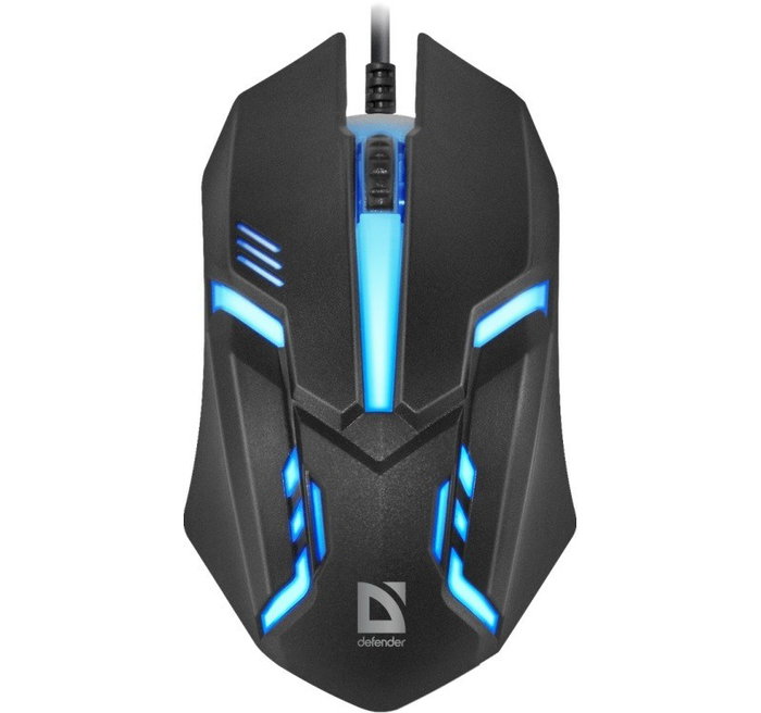Defender CYBER MB-560L Ratón Gaming Láser RGB Negro Cable USB 1600 DPI