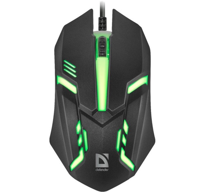 Defender CYBER MB-560L Ratón Gaming Láser RGB Negro Cable USB 1600 DPI