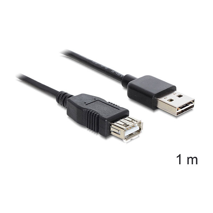 DeLOCK EASY-USB 2.0-A Cable de extensión USB 2.0 Tipo-A a Tipo-A, 1 m, Negro DeLOCK EASY-USB 2.0-A Cable de extensión USB 2.0 Tipo-A a Tipo-A, 1 m, Negro