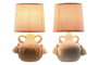 DKD Home Decor Lámpara Sobremesa 15 x 28 x 15 cm Beige Blanco (2 Unidades)