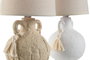 DKD Home Decor Lámpara Sobremesa 15 x 28 x 15 cm Beige Blanco (2 Unidades)
