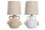 DKD Home Decor Lámpara Sobremesa 15 x 28 x 15 cm Beige Blanco (2 Unidades)