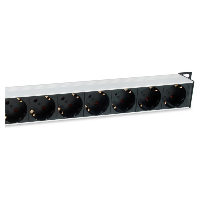 Equip Regleta alimentación aluminio rack 19" 1U 8 tomas tipo Schuko euro cable 3m aluminio