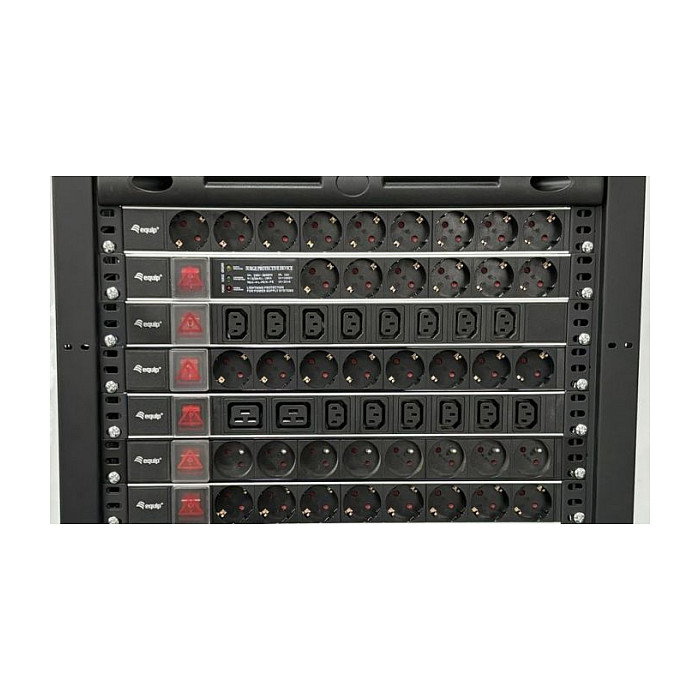 Equip Regleta alimentación aluminio rack 19" 1U 8 tomas tipo Schuko euro cable 3m aluminio