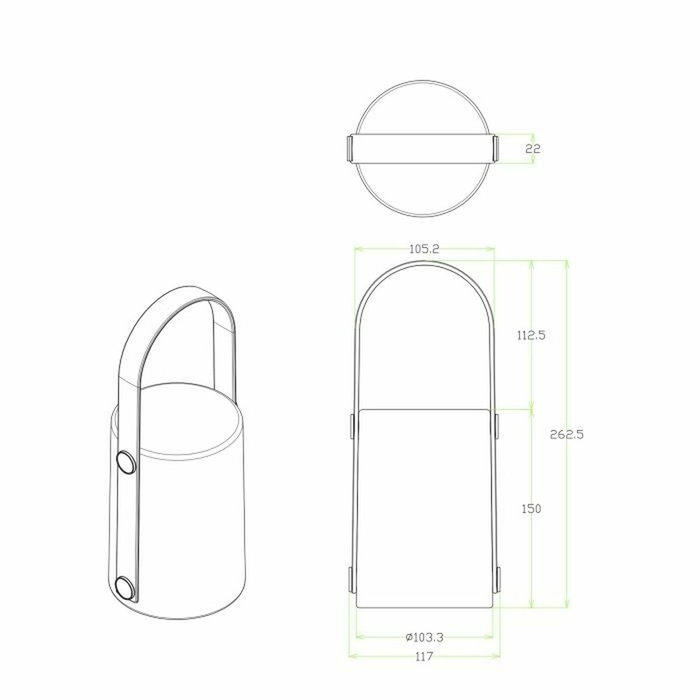 Galix Linterna Portátil Recargable por USB con 4 LED WRGB, Bambú/Plástico