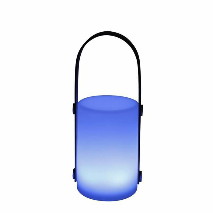 Galix Linterna Portátil Recargable por USB con 4 LED WRGB, Bambú/Plástico