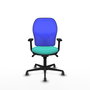 PIQUERAS Y CRESPO Silla de oficina Jorquera con mecanismo Sincro, Turquesa y Azul