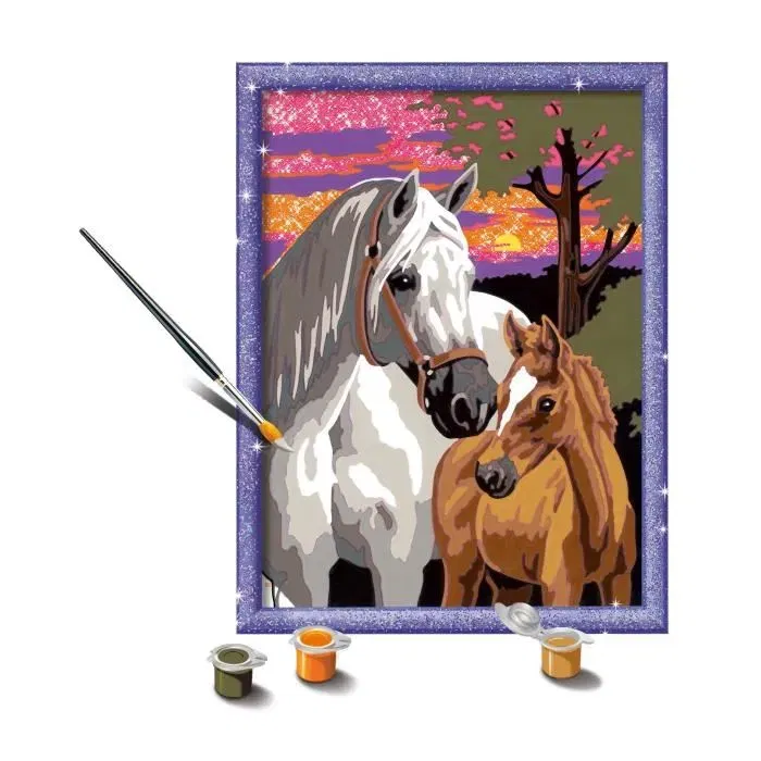 Ravensburger 25809 CreArt Kids Caballos al atardecer (18 x 24 cm) Kit de Pintura por Números, a partir de 9 años
