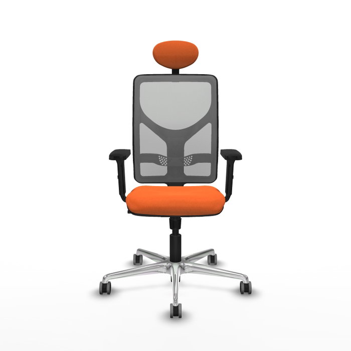 PIQUERAS Y CRESPO Silla de oficina Motilla con mecanismo Sincro, Tela Naranja y Malla Gris