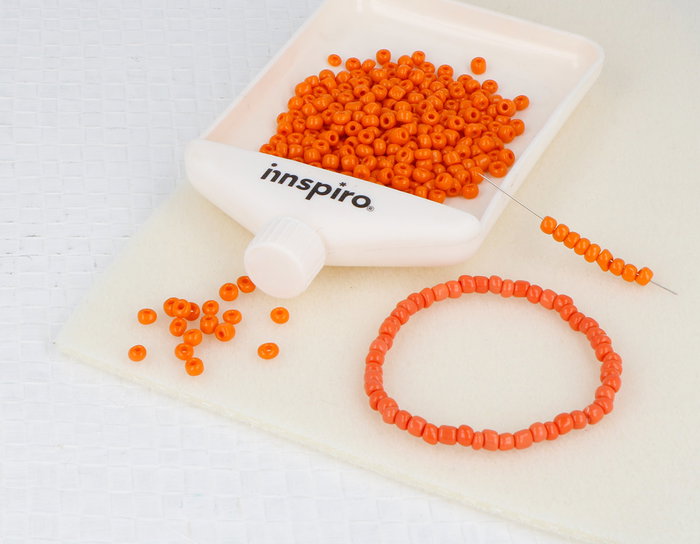 Innspiro Rocalla de Vidrio Redonda Opaco Naranja 3,8mm 500g Innspiro Rocalla de Vidrio Redonda Opaco Naranja 3,8mm 500g
