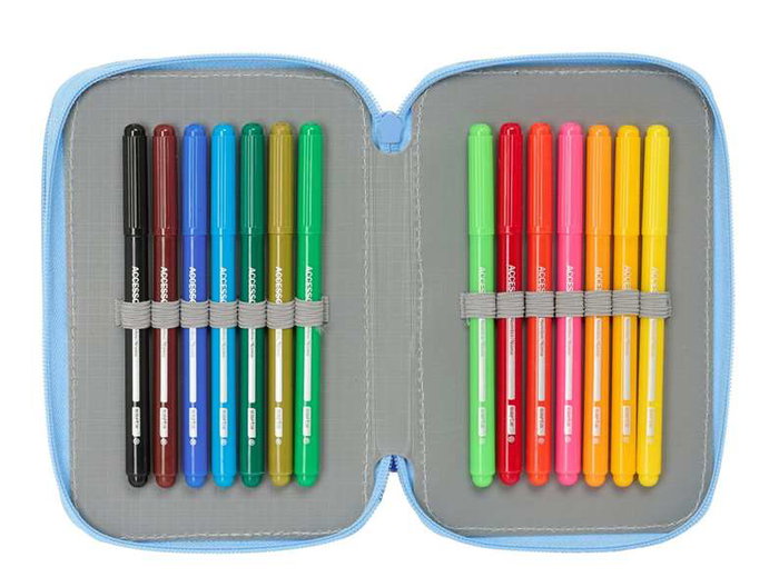 Safta Plumier Triple Bluey "Let's Play" 37 Piezas 12,5x19,5x5,5 cm