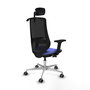 PIQUERAS Y CRESPO Silla de oficina Mardos con mecanismo Sincro/Traslack, Azul claro y Negro