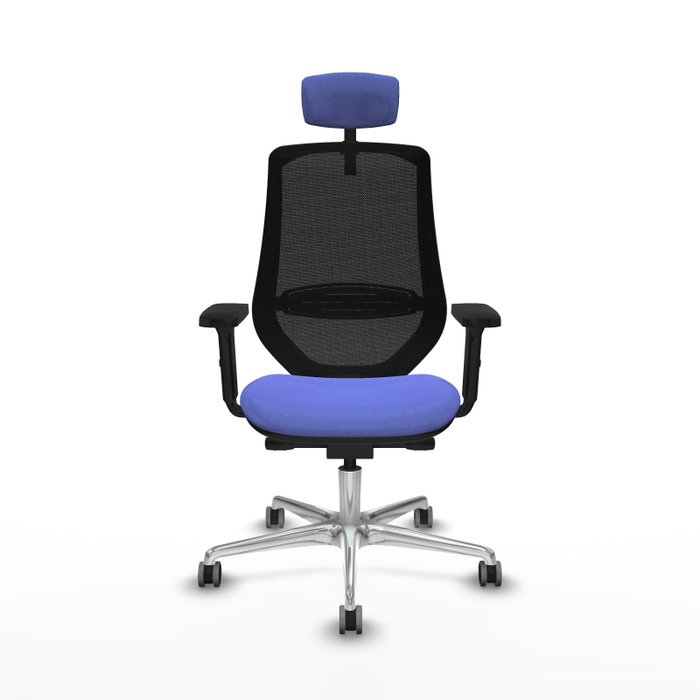 PIQUERAS Y CRESPO Silla de oficina Mardos con mecanismo Sincro/Traslack, Azul claro y Negro