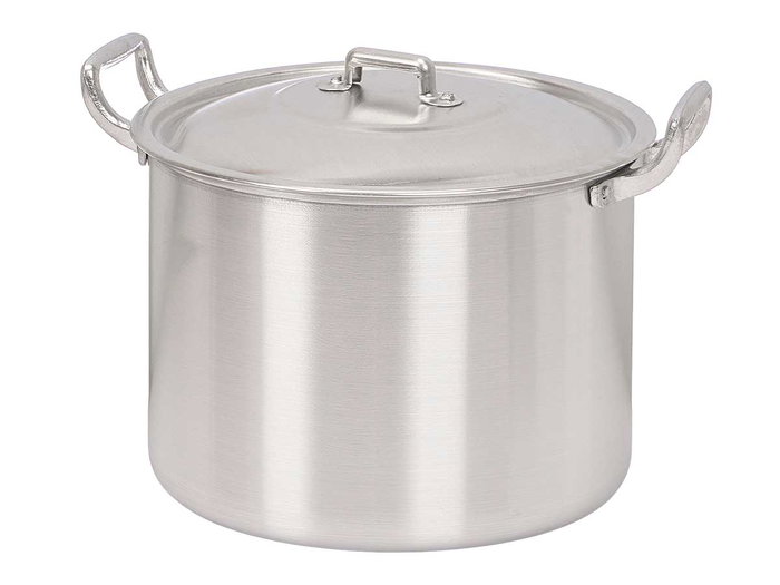 KINVARA Olla de Aluminio de 8 L, 24 cm, Plata (Pack de 2)平衡