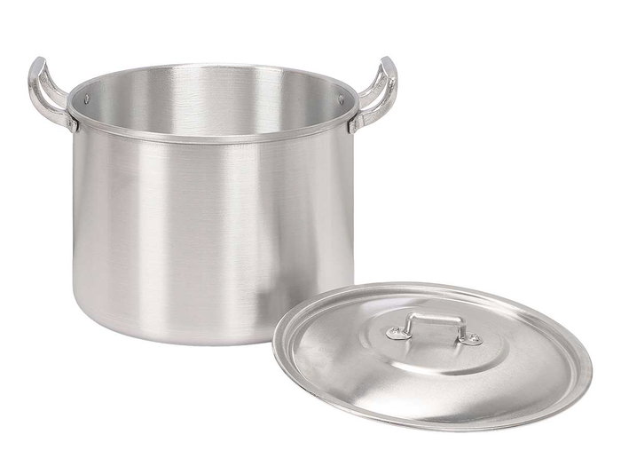 KINVARA Olla de Aluminio de 8 L, 24 cm, Plata (Pack de 2)平衡