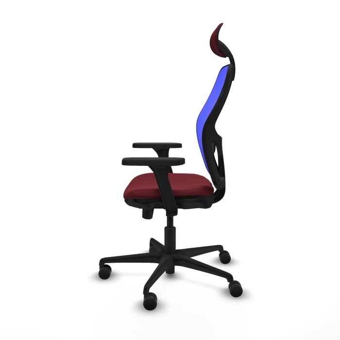 PIQUERAS Y CRESPO Silla de oficina Jorquera con mecanismo Sincro/Traslack, Granate y Azul