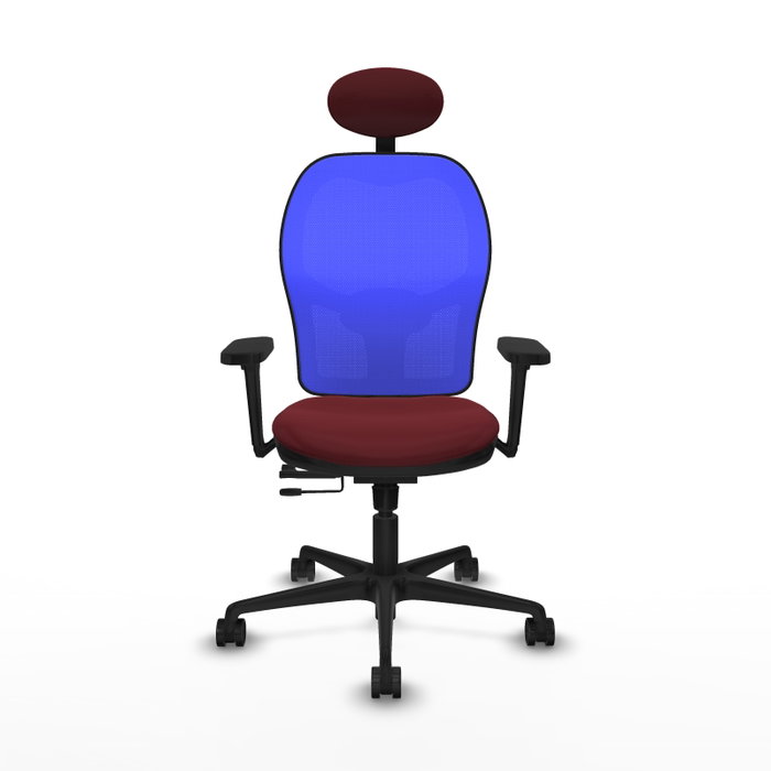 PIQUERAS Y CRESPO Silla de oficina Jorquera con mecanismo Sincro/Traslack, Granate y Azul