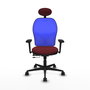 PIQUERAS Y CRESPO Silla de oficina Jorquera con mecanismo Sincro/Traslack, Granate y Azul