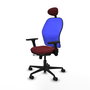 PIQUERAS Y CRESPO Silla de oficina Jorquera con mecanismo Sincro/Traslack, Granate y Azul