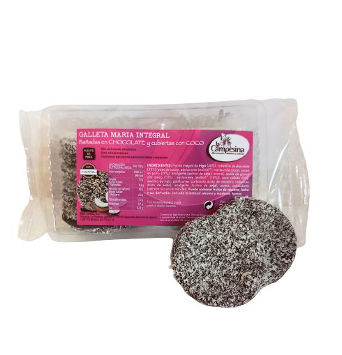 LA CAMPESINA Galleta María integral bañada en choco y coco LA CAMPESINA Galleta María integral bañada en choco y coco
