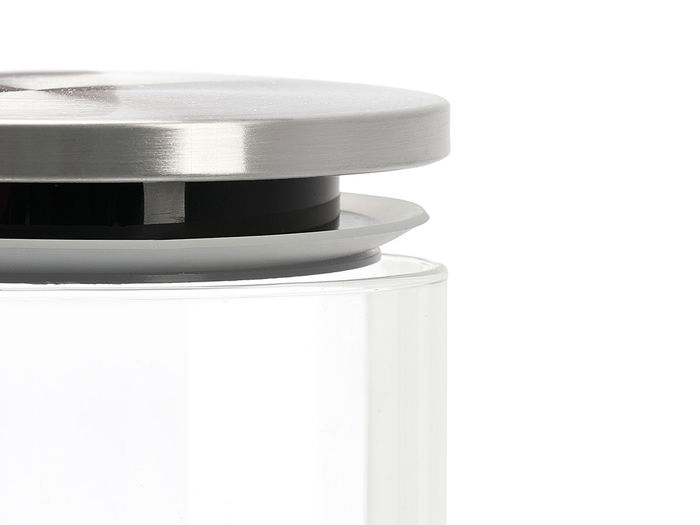 Vivalto Tarro Redondo Vidrio Borosilicato 1,8L Tapa Acero 10x26x10 cm (Set de 12)