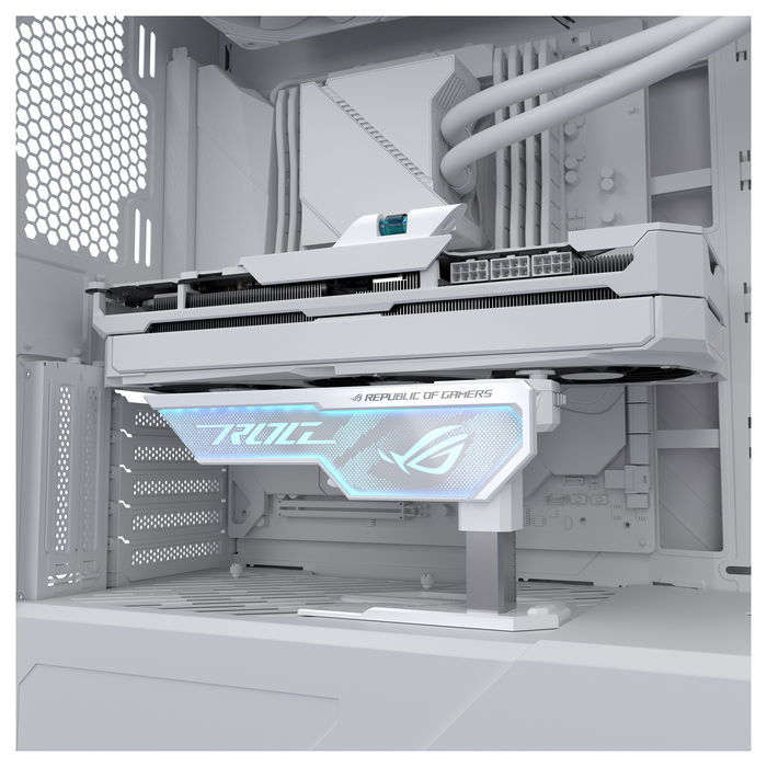 Asus ROG Herculx VGA Holder 90DA0023-B09000 - Soporte para tarjeta gráfica, color blanco
