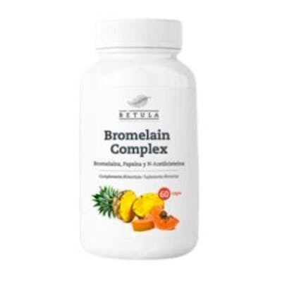 BETULA Bromelain Complex 60 Cápsulas con Papaína y N-Acetilcisteína para Digestión BETULA Bromelain Complex 60 Cápsulas con Papaína y N-Acetilcisteína para Digestión
