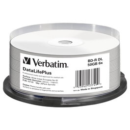 Verbatim DataLifePlus BD-R 50GB 6x Speed Imprimible (25 Unidades)