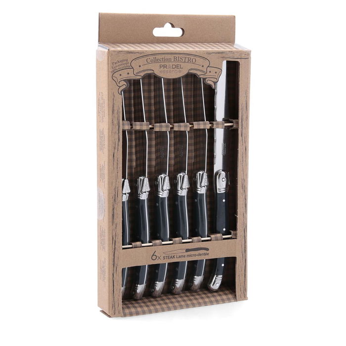 Set 6 Cuchillos Steak Inox +Mango Pp Rustic Lou Laguiole 13-0