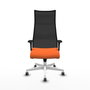 PIQUERAS Y CRESPO Sillón Albacete Mecanismo Sincro Naranja y Negro