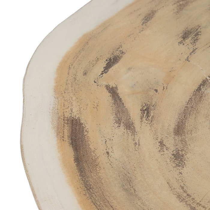 Mesa Centro Blanco Rozado Madera de Suar 100 X 70 X 45 cm