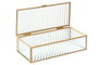 DKD Home Decor Joyero de Cristal y Metal Transparente y Dorado 23x10,5x6 cm