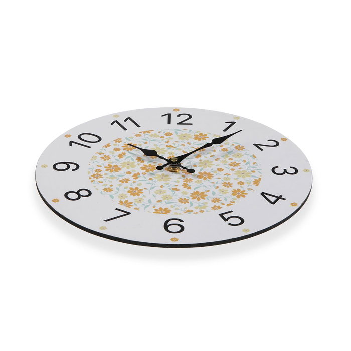 Reloj de Pared Versa Madera Flores 4 x 30 x 30 cm