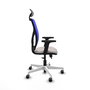 PIQUERAS Y CRESPO Silla de oficina Motilla con mecanismo Sincro/Traslack, Blanco y Azul