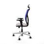 PIQUERAS Y CRESPO Silla de oficina Motilla con mecanismo Sincro/Traslack, Blanco y Azul