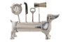 DKD Home Decor Set de Cóctel 4 Piezas Inox con Diseño de Perro Plateado Cromado